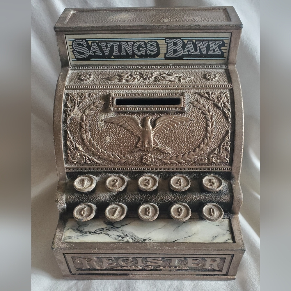 Savings Bank Register Vtg Coin Bank  Cash Register Replica Retro MCM Hong Kong